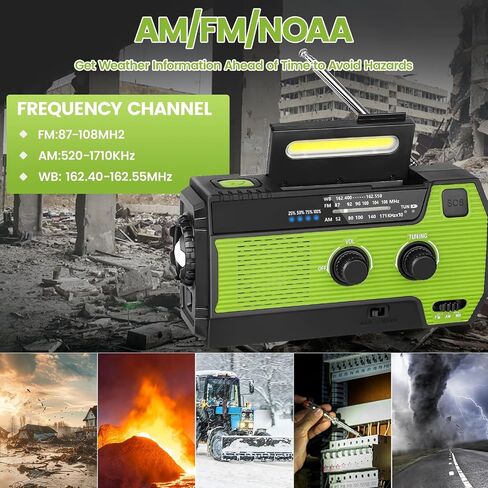 4000mAh Hand Crank Radio, Emergency Radio, Solar Portable Radio, NOAA/AM/FM Weather Radio, USB Type-C Charging, Dynamo Radio, Torch & LED Reading Light, SOS Alarm for Indoor/Outdoor Emergencies Orange in Saudi Arabia