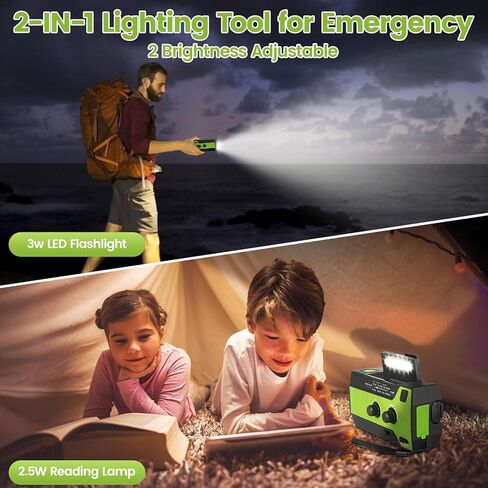 4000mAh Hand Crank Radio, Emergency Radio, Solar Portable Radio, NOAA/AM/FM Weather Radio, USB Type-C Charging, Dynamo Radio, Torch & LED Reading Light, SOS Alarm for Indoor/Outdoor Emergencies Orange in Saudi Arabia