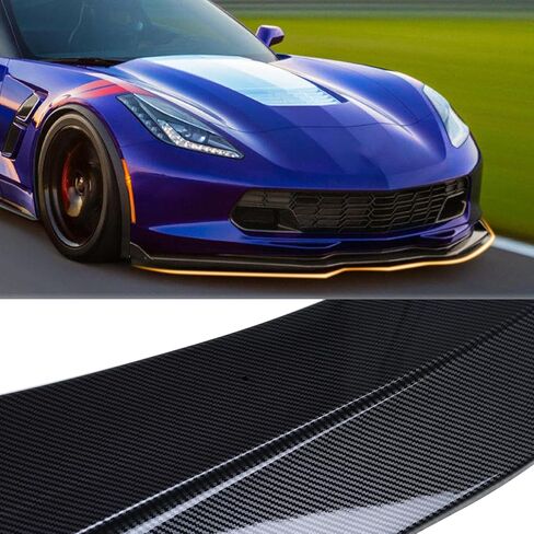 حافة ممتصة للصدمات الأمامية تناسب 2014-2019 Chevy Corvette C7 Z06 & Grand Sport Splitter Spoiler Diffuser Guard Wing Body Kit Air Dam Corvette C7 Accessories #22922352 (ألياف الكربون اللامعة) in Saudi Arabia