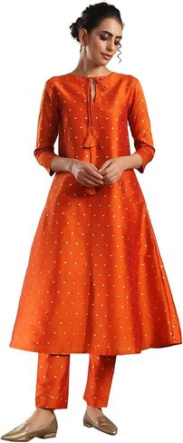 Indian Kurti for Womens With Pant | Art Silk Woven Kurta Kurtis Dress For Women Tops Tunic in Saudi Arabia