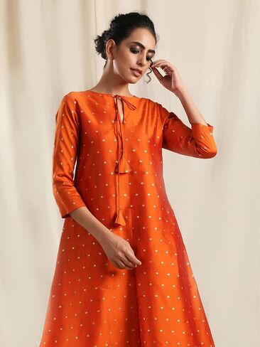 Indian Kurti for Womens With Pant | Art Silk Woven Kurta Kurtis Dress For Women Tops Tunic in Saudi Arabia