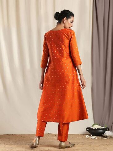 Indian Kurti for Womens With Pant | Art Silk Woven Kurta Kurtis Dress For Women Tops Tunic in Saudi Arabia