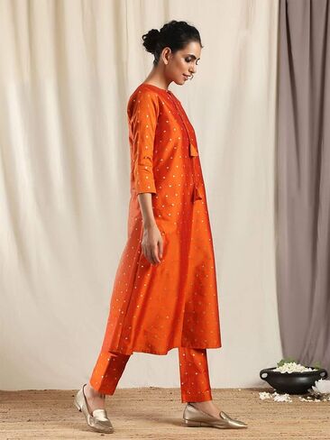 Indian Kurti for Womens With Pant | Art Silk Woven Kurta Kurtis Dress For Women Tops Tunic in Saudi Arabia