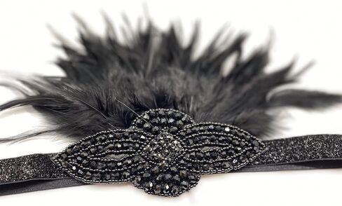 1920s Women Feather Flapper Vintage Headpiece Roaring 20s Great Gatsby Headband (C) in Kuwait