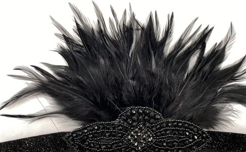 1920s Women Feather Flapper Vintage Headpiece Roaring 20s Great Gatsby Headband (C) in Kuwait