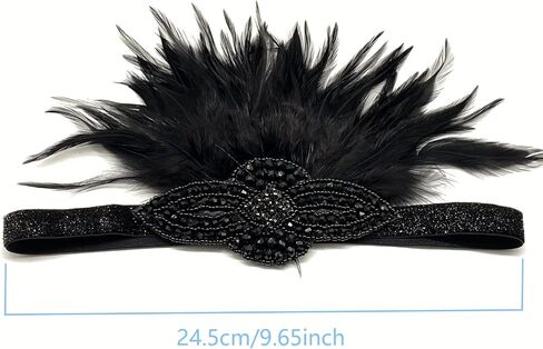 1920s Women Feather Flapper Vintage Headpiece Roaring 20s Great Gatsby Headband (C) in Kuwait