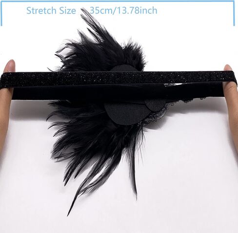1920s Women Feather Flapper Vintage Headpiece Roaring 20s Great Gatsby Headband (C) in Kuwait