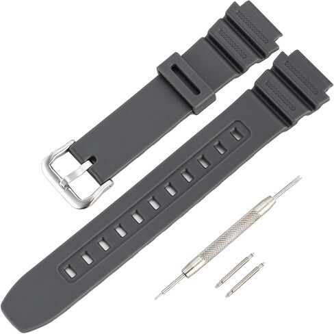 Resin Strap Compatible with Casio AE-1200WH/1100 SGW-300/400 MRW-200 W218H Watch Band Men's Women's Replacement Black Rubber Wristwatch Bracelet in Kuwait