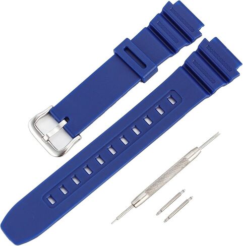 Resin Strap Compatible with Casio AE-1200WH/1100 SGW-300/400 MRW-200 W218H Watch Band Men's Women's Replacement Black Rubber Wristwatch Bracelet in Kuwait