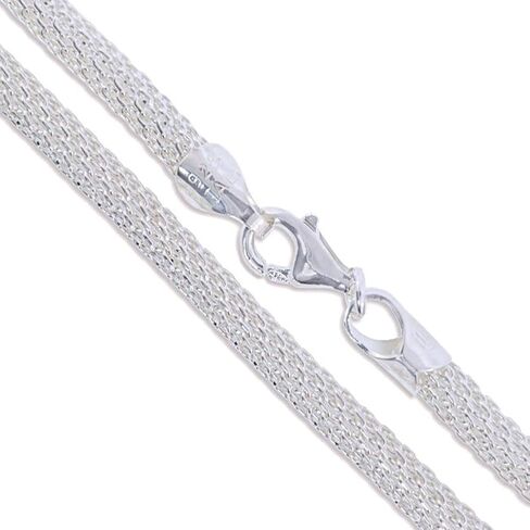 Sterling Silver Unique Italian Mesh Rope Chain 3mm Solid 925 Italy Necklace in Saudi Arabia