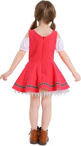 FYMNSI Oktoberfest Costume for Girls Kids Teens Traditional German Bavarian Dirndl Dress with Maid Apron Halloween Outfit in Kuwait