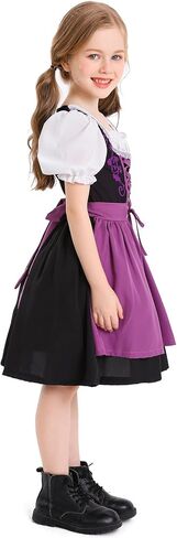 FYMNSI Oktoberfest Costume for Girls Kids Teens Traditional German Bavarian Dirndl Dress with Maid Apron Halloween Outfit in Kuwait