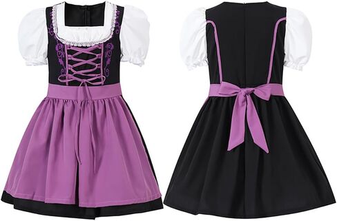 FYMNSI Oktoberfest Costume for Girls Kids Teens Traditional German Bavarian Dirndl Dress with Maid Apron Halloween Outfit in Kuwait
