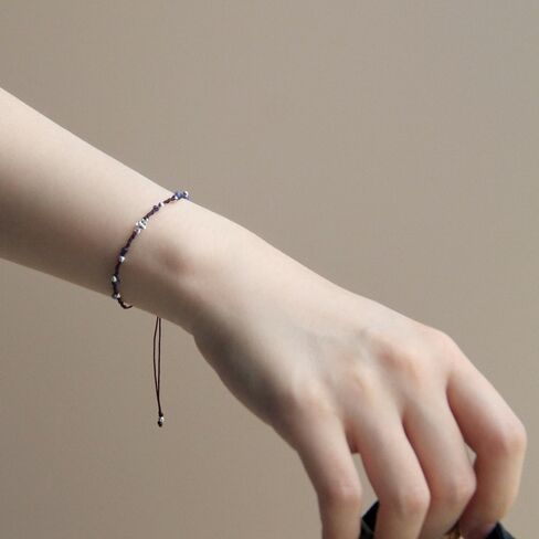 Same Mind Plumeria Silver Gemstone Daily Layered Wish Thread Couple Bracelet 10 inches in Saudi Arabia