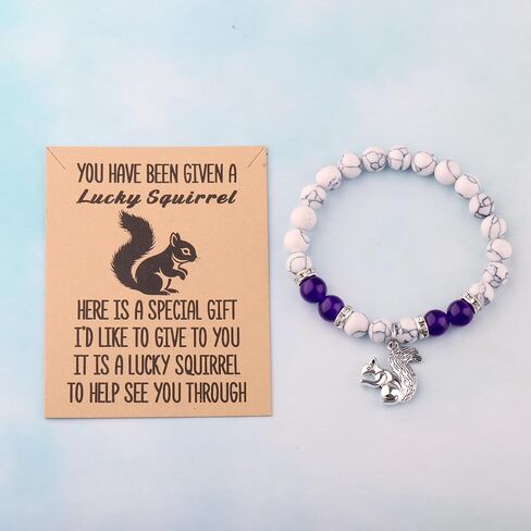 BLEOUK Squirrel Bracelet Squirrel Lover Jewelry Good Luck Squirrel Charm Bracelet Squirrel Friendship Bracelet in Kuwait