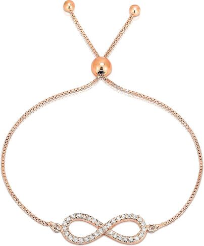 أساور إنفينيتي من الفضة الإسترليني قابلة للتعديل للنساء - أساور سلسلة تشيكوسلوفاكيا قابلة للتعديل للنساء، أساور بولو سلايدر بثلاثة ألوان in Kuwait