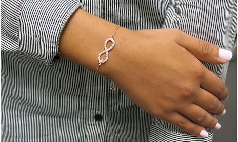 أساور إنفينيتي من الفضة الإسترليني قابلة للتعديل للنساء - أساور سلسلة تشيكوسلوفاكيا قابلة للتعديل للنساء، أساور بولو سلايدر بثلاثة ألوان in Kuwait