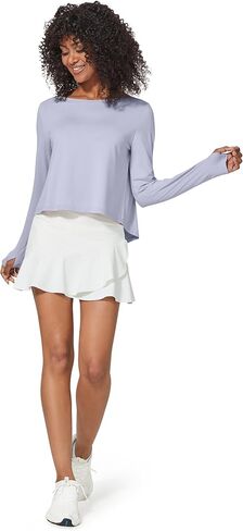 G4Free Long Sleeve Crop Top for Women Athletic Gym Workout Tops Loose Cropped T-Shirts in Kuwait