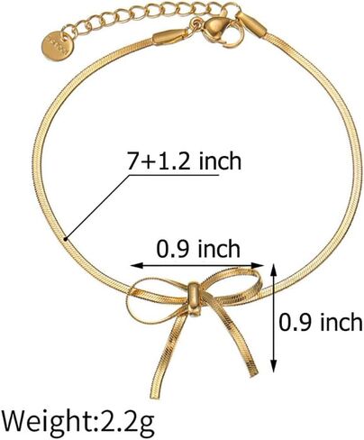 Bowknot Bracelet for Women Gold/Silver Stainless Steel Bow Bracelet Adjustable Ribbon Bow Bracelet Dainty Jewelry Gifts in Saudi Arabia