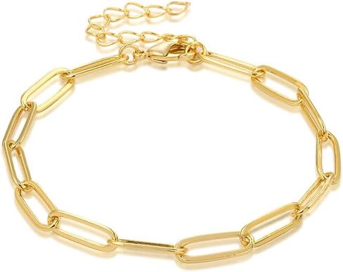 Gold Bracelets for Women, 14K Real Gold Jewelry Sets for Women Cute Tennis Beaded Bracelets for Women Cuban Link Paperclip Chain Dainty Bracelet Pack Gifts for Women in Saudi Arabia