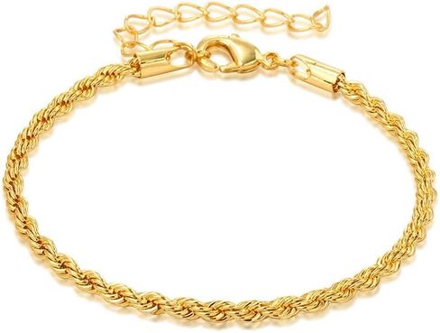 Gold Bracelets for Women, 14K Real Gold Jewelry Sets for Women Cute Tennis Beaded Bracelets for Women Cuban Link Paperclip Chain Dainty Bracelet Pack Gifts for Women in Saudi Arabia