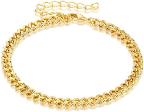 Gold Bracelets for Women, 14K Real Gold Jewelry Sets for Women Cute Tennis Beaded Bracelets for Women Cuban Link Paperclip Chain Dainty Bracelet Pack Gifts for Women in Saudi Arabia