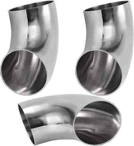3 قطع كوع مغزل 4 بوصات، كوع عادم من الفولاذ المقاوم للصدأ 304، جدار بسمك 16GA/.065 بوصة، كوع أنبوب عادم 90 درجة لكوع عادم السيارة المعدل، درابزين الدرج in Kuwait