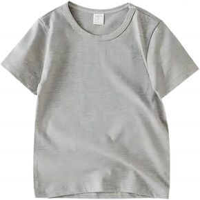 Cotton Kids T-Shirts Short Sleeve Summer Crew Neck Basic Tops for Boy & Girl&Toddlers