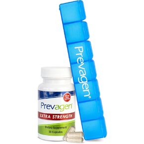Prevagen Extra Strength 20mg, 30 Capsules, with Apoaequorin & Vitamin D 7-Day Pill Minder