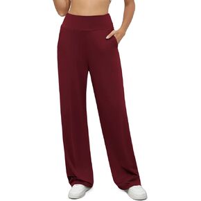 Womens Wide Leg Yoga Pants High Waisted Comfy Soft Pajamas with Pockets Lounge Loose Sweatpants for Casual