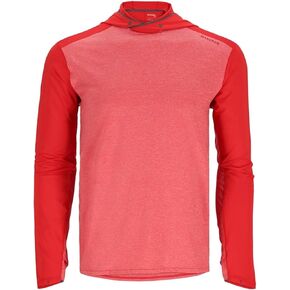 Simms SolarFlex UPF 50+ Shirt - Premium Sun Protection Hoodie for Men, Lightweight, Quick-Dry, Breathable Outdoor Apparel for Men (Cutty Red Htr/Cutty Red, XX-Large)