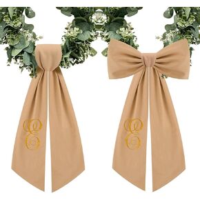 2 Pcs Burlap Wreath Sash for Front Door Linen Embroidery Monogram Wreath Sash for Yard Porch Boxwood Wreath Garland Decor(Letter S) in Kuwait