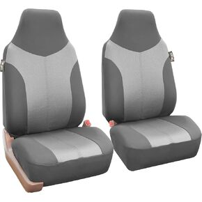 FH Group Car Seat Covers Full Set Cloth - Universal Fit, Automotive Seat Covers, 1-Piece Front Seat Covers, Airbag Compatible, Split Bench Rear Seat Cover, Washable Car Seat Cover for SUV Beige/Tan