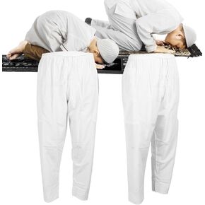 TOPINCN Muslim Pants Trousers Clothes Polyester Saturday Pants Afghan Loosestyle Afghanistan Cotton Polyester Cotton Mid Waist Waist Type Loose Suncatcher Supplies (L) White