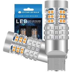 مصابيح إشارة الانعطاف LED 7440 متوافقة مع Toyota RAV4 2001-2005 (أمامي) و1998-2021 (خلفي)، أصفر كهرماني، التوصيل والتشغيل، عبوة من 2