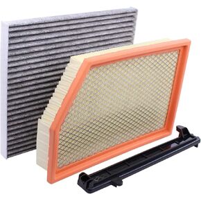 MOTOKU Engine Air and Cabin Air Filter with Cover Plate Access Combo Set for Jeep Cherokee 2014-2018