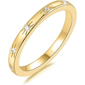 14K Gold Rings for Women Cubic Zirconia Gold Rings for Women Non Tarnish Dainty Gold Rings for Women Beauty and resilience Cute Gold Rings 5,6,7,8,9 in Saudi Arabia