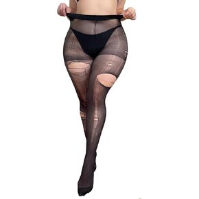 Thigh High Stockings for Women Plus Size Sheer Thigh High Stockings Lace Trim Garter Belt Suspender Sexy Pantyhose