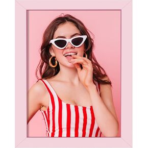 TWING 8x10 Picture Frame,Pink Picture Frames Display Pictures 5x7 with Mat or 8x10 Without Mat,Colored Photo Collage Frame for Wall Mounting or Table Display,Ideal to Family and Friends,1 Pack
