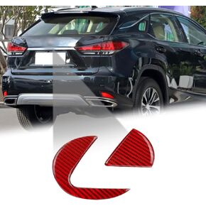 Compatible with Rear Trunk Logo Insert Cover Trim Carbon Fiber Rear Tailgate Emblem Badge Decoration Sticker for Lexus (2Pcs Red)