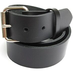 Dangerous Threads Mens Heavy Duty Black Leather Belt 1 1/2" Wide
