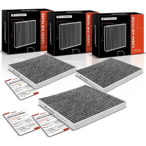 A-Premium 3-PC Cabin Air Filter with Activated Carbon Compatible with Toyota, Dodge & Pontiac Models - Tacoma 2005-2023, Dart 2013-2016, Vibe 2003-2008