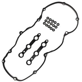 11129070990 Engine Head Valve Cover Gasket Kit for BMW 330Ci E46 E39 E60 M54 E53 E83 X3 X5 Z3 Z4 L6 325Ci 325i 325xi 330Ci 330i 330xi 525i 530i 11120030496 11121437395 with 15 Grommet Seals