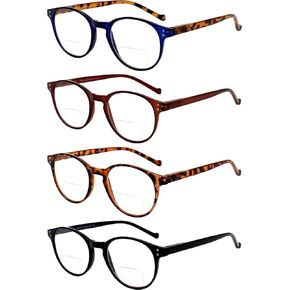 Yogo Vision Bifocal Reading Glasses for Men and Women Rectangle MultiFocal Readers with Spring Hinges Retro Design