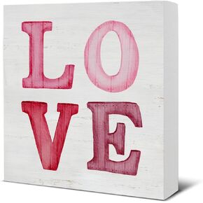 Farmhouse Religious the Great Love Story Wooden Sign Valentine's Day Decorations for Home Shelf Bible Verse Decor