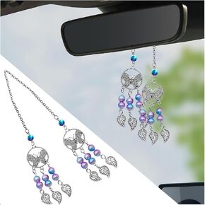 Car Rear View Mirror Accessories, Vehicle Mirror Hanging Decor Pendant, Cute Auto Interior Hanging Ornament Charm Accessories for Women Girls, Universal for SUV, Sedan, Truck (Dream Catchers)