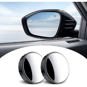 قطعتان من مرآة النقطة العمياء للسيارة، 2.0 بوصة × 0.3 بوصة 9D ملحقات مساعدة للسيارة من الزجاج المحدب، مرآة رؤية خلفية عالمية بزاوية واسعة قابلة للتعديل 360 درجة عالية الدقة لشاحنة السيارة الدفع الرباعي (أسود) in Kuwait