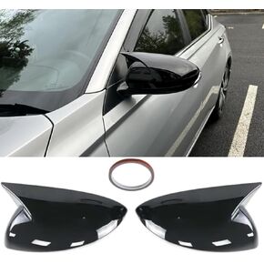 2PCS Sprots Style Mirror Cover Caps, Rear View Mirror Cover Caps Compatible with Nissan Altima 2019-2024, Sentra 2020-2024, Ox Horn Rearview Mirror Guard Covers