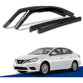 in-Channel Window Visors Compatible with 2013 2014 2015 2016 2017 2018 2019 Nissan Sentra Sedan,Rain Guards Sun Shields Window Deflector Wind Vent Visors,4PCS