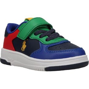 POLO RALPH LAUREN Kids MASTERSCOURT PS Toddler Navy/Multi M080 Sneaker, 8 US Unisex